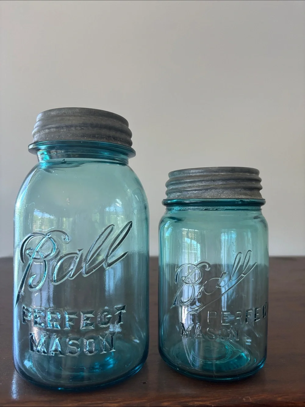 Aqua Glass Ball Mason Jars